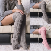 Solid Color Over-the-Knee Knitted Stockings