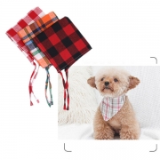 Fashion Contrast Color Plaid Triangle Scarf for Pets