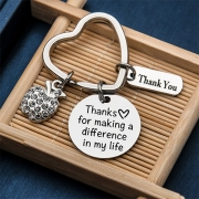 Chic Style Letters Engraved Pendant Thanksgiving Day Gift Key Chain