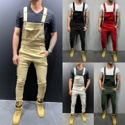 Casual Style High Waist Slim Fit Man's Overalls