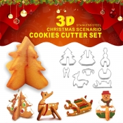 Creative Style Christmas Scenario Stainless Steel Cookie Cutter Mould Set 8 pcs/Set