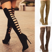 Sexy High Heel Pointed Toe Hollow Out Over-the-knee Boots
