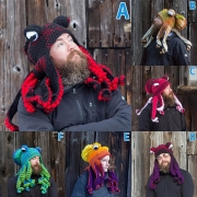 Hip-hop Style Contrast Color Octopus Knit Cap