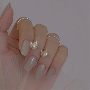 Cute Cat Shape Rhinestone Earrings Studs