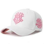 Summer Cool Floral Emboridered Emblem Baseball Peak Cap Lover Hat