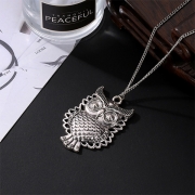 Gold / Silver Tone Owl Arrow Pendant Two-layer Necklace