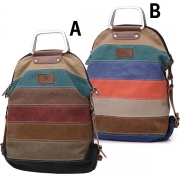 Navy Style Unisex Nautical Stripe School Travelling Bag Backpack Rucksack