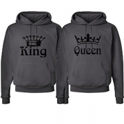 Fashion Crown Letters Printed Long Sleeve Couple Hoodie 