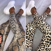 Fashion High Waist Leopard/Serpentine Print Stretch Leggings