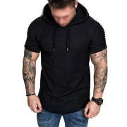 Fashion Short Sleeve Hooded Mock Two-piece T-shirt for Men