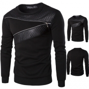 Fashion Round Neckline Long Sleeves Zipper-Front Men's Sweatshirt