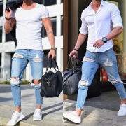 Distressed Style Men's Ripped Jeans
