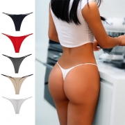 Sexy Low-waist Solid Color T-back Thongs