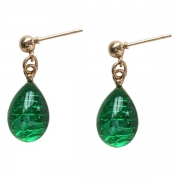 Fashion Green Water-drop Shaped Stud Earrings