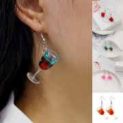 Creative Style Wine Glass Shaped Earrings