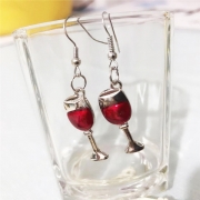Creative Style Wine Glass Shaped Earrings