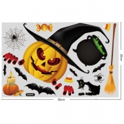 DIY Skull Pumpkin Sticker Static Sticker Window Wall Sticker for Halloween Decoration