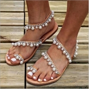 Bohemia Style Rhinestone Bead Sandals