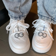 Big eyes white shoes thick bottom breathable casual sneakers
