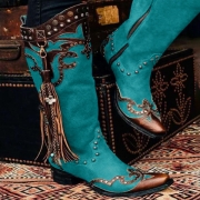 Tassel Side Zipper Boots Stud Fashion Boots