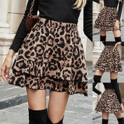 Fashion Leopard Printed Tiered Skirt
