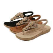 Bohemia Style Rhinestone Thong-toe Sandals