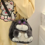 Lazy Fat Cat Plush Bag Messenger Bag