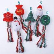 Christmas-themed Rope Dog Toy  - Durable Plush Toys for Cats and Dogs, Resistant to Tearing and Chewing