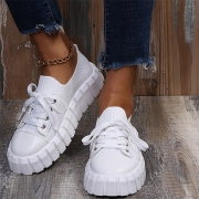 Casual Lace-up Spliced Canvas Shoes