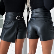 Street Fashion Artificial Leather PU Skort