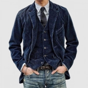 Vintage Corduroy Two-Piece Set: Blazer and Vest