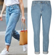 Fashion Loose Fit Straight-cut Denim Pants for Women