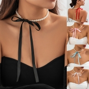 Fashion Pearl Bowknot Velvet Bracelet/Necklace