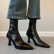 Elegant Stretch Stiletto Boots with Pointed Toe
