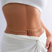 Fashion Rhinestone Butterfly Tassel Waist Chain