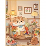 Diamond Painting Hamster Kit - 5D DIY Art Gift for Adults and Teen, Stress Relief Craft, Cute Animal Home Decoration