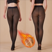Sheer Look Winter Tights for Women, Warm Plush Lined Thermal Leggings-2 Pair/set