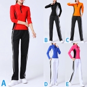 Fashion Contrast Color Striped Spliced Long Sleeve Sports Suit