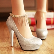 Elegant Rhinestone Tassels High-heeled Shoes