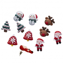 Cute Style Santa Claus/Elk/Snowman Shaped Christmas Stud Earrings 2 Pair/Set