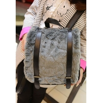 Chic Stylish  Flocky Spliced Backpack Bag