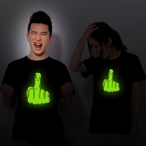 Funny Noctilucent Extending Mid Finger Couple Love T Shirt