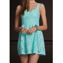 Elastic Adjustable Shoulder Strap Lace Tank Dress Sundress