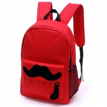 Simple Unisex Moustache Travel School Bag Backpack Rucksack 