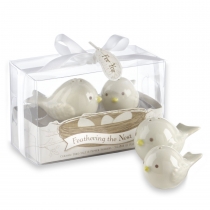 Feathering The Nest Ceramic Birds Salt and Pepper Shakers