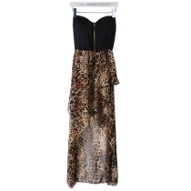 Sexy High-low Hemline Leopard Print Dress