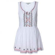 Folk Style Floral Embroidered Sleeveless Dress