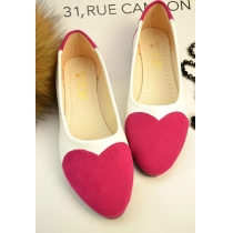 Sweet Cute Heart Pattern Pointed-toe Loafers