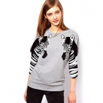 Stylish Cute Chic Zebra Print Sweatshirt