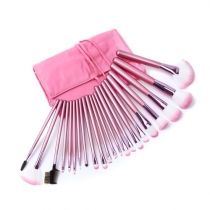 Sweet Pink Cosmetic 22pcs Makeup Brush Set with Roll up Case